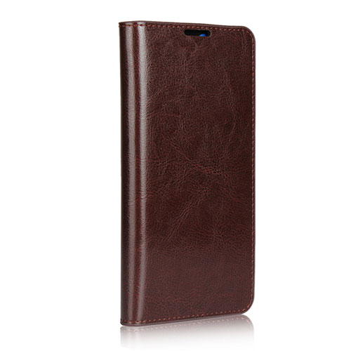 Leather Case Stands Flip Cover L02 Holder for Huawei Mate 20 Brown