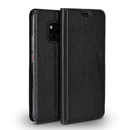 Leather Case Stands Flip Cover L02 Holder for Huawei Mate 20 Pro Black