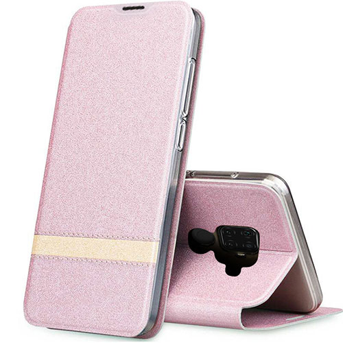 Leather Case Stands Flip Cover L02 Holder for Huawei Nova 5i Pro Rose Gold