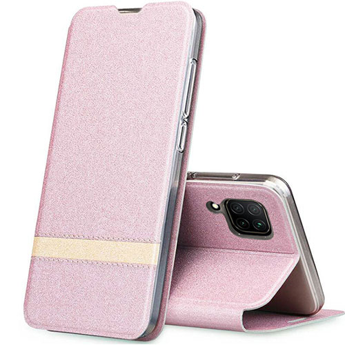 Leather Case Stands Flip Cover L02 Holder for Huawei Nova 7i Rose Gold