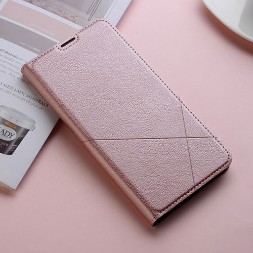Leather Case Stands Flip Cover L02 Holder for Huawei P Smart Pro (2019) Rose Gold