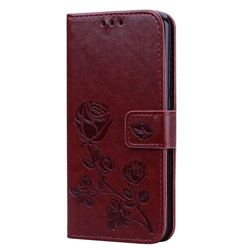 Leather Case Stands Flip Cover L02 Holder for Huawei P20 Lite Brown