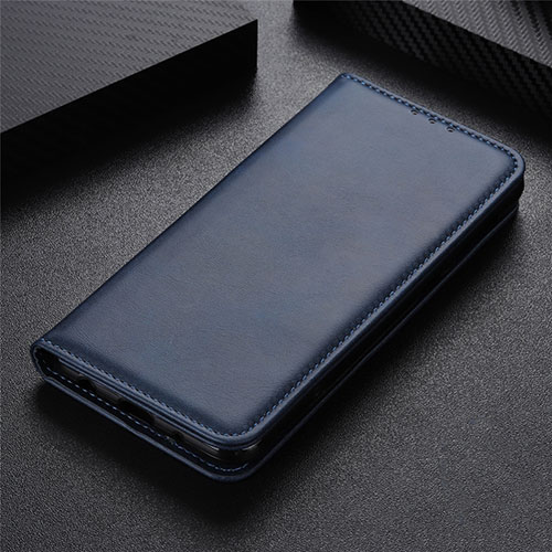 Leather Case Stands Flip Cover L02 Holder for LG K51 Blue