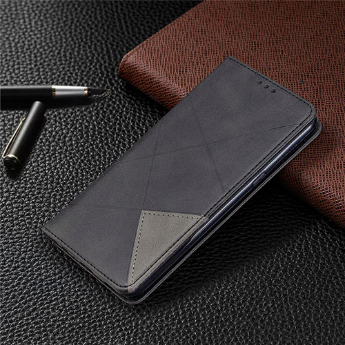 Leather Case Stands Flip Cover L02 Holder for LG K61 Black