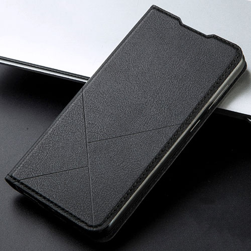 Leather Case Stands Flip Cover L02 Holder for Oppo A52 Black