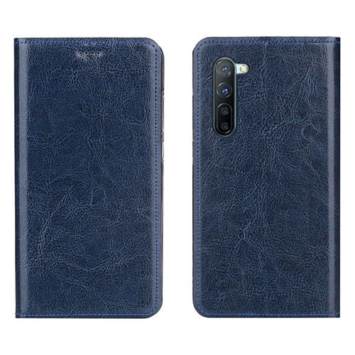 Leather Case Stands Flip Cover L02 Holder for Oppo F15 Blue