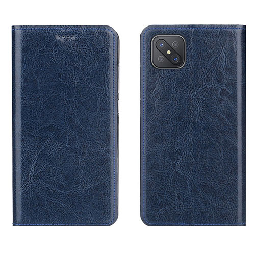 Leather Case Stands Flip Cover L02 Holder for Oppo Reno4 Z 5G Blue