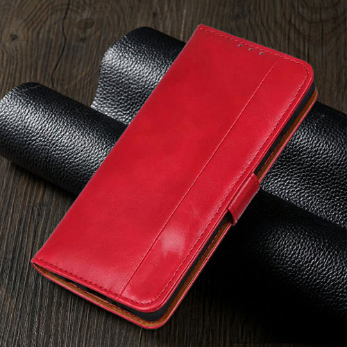 Leather Case Stands Flip Cover L02 Holder for Realme 5s Red