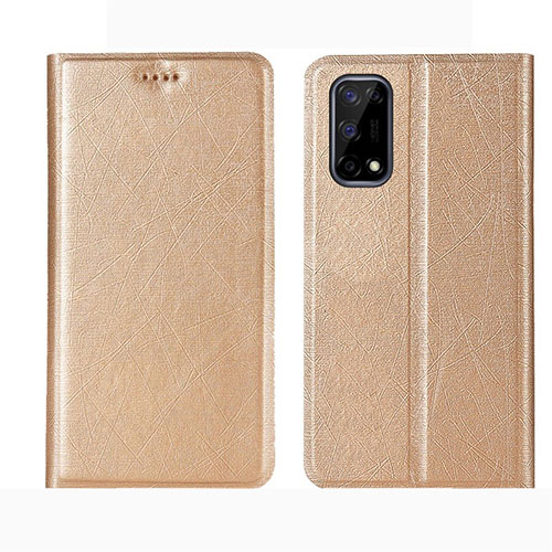 Leather Case Stands Flip Cover L02 Holder for Realme Q2 5G Gold