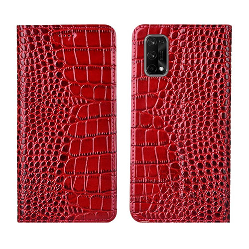 Leather Case Stands Flip Cover L02 Holder for Realme V15 5G Red