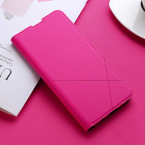 Leather Case Stands Flip Cover L02 Holder for Realme X2 Hot Pink