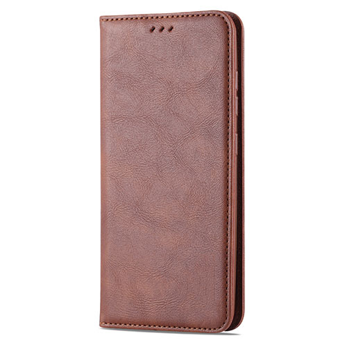 Leather Case Stands Flip Cover L02 Holder for Samsung Galaxy A41 Brown