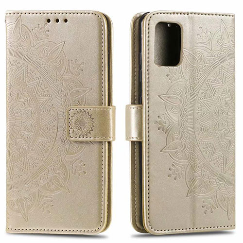 Leather Case Stands Flip Cover L02 Holder for Samsung Galaxy A71 5G Gold