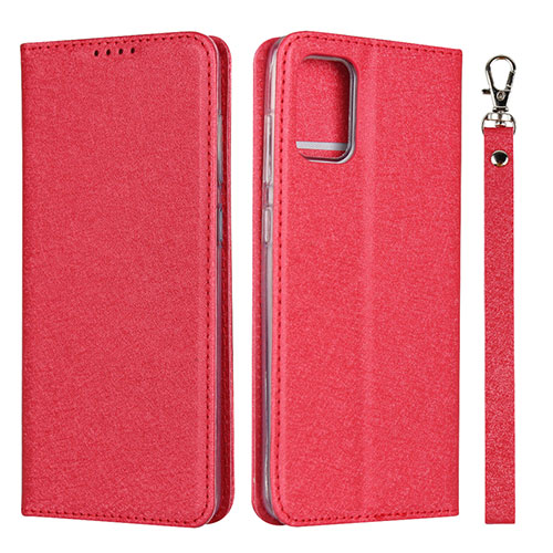 Leather Case Stands Flip Cover L02 Holder for Samsung Galaxy M40S Red