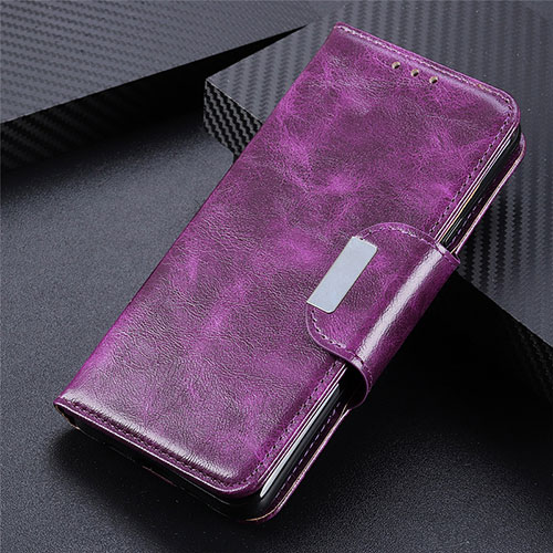 Leather Case Stands Flip Cover L02 Holder for Samsung Galaxy S21 Ultra 5G Purple