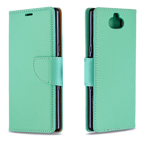 Leather Case Stands Flip Cover L02 Holder for Sony Xperia XA3 Ultra Green