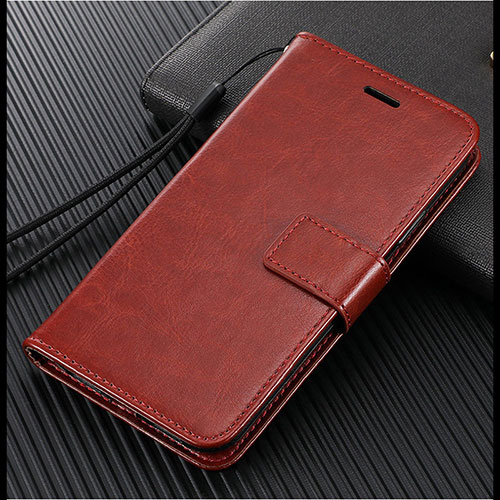 Leather Case Stands Flip Cover L02 Holder for Vivo S1 Pro Brown