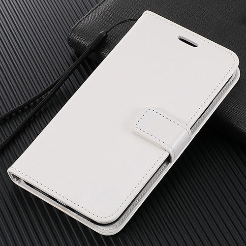 Leather Case Stands Flip Cover L02 Holder for Vivo X50 Lite White