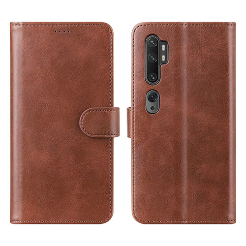 Leather Case Stands Flip Cover L02 Holder for Xiaomi Mi Note 10 Brown