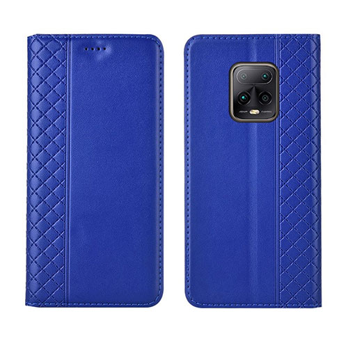 Leather Case Stands Flip Cover L02 Holder for Xiaomi Redmi 10X Pro 5G Blue