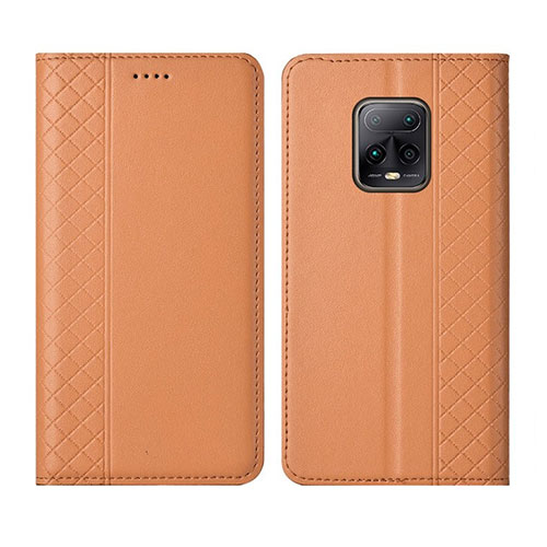 Leather Case Stands Flip Cover L02 Holder for Xiaomi Redmi 10X Pro 5G Orange