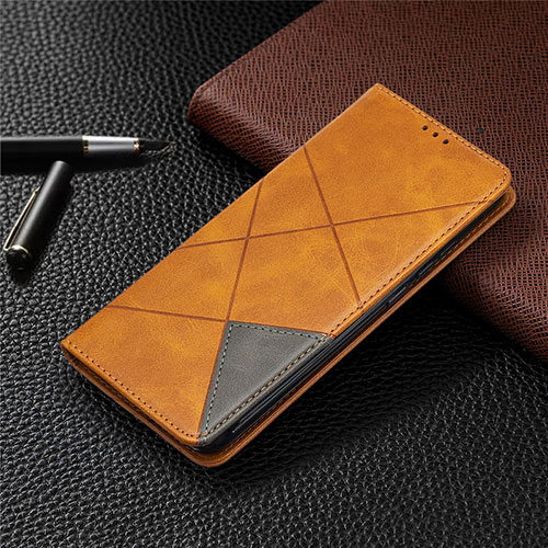 Leather Case Stands Flip Cover L02 Holder for Xiaomi Redmi 9 Activ Orange