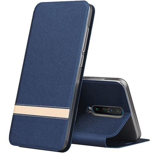 Leather Case Stands Flip Cover L02 Holder for Xiaomi Redmi K30 4G Blue