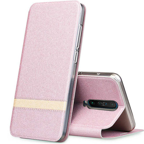 Leather Case Stands Flip Cover L02 Holder for Xiaomi Redmi K30 5G Rose Gold