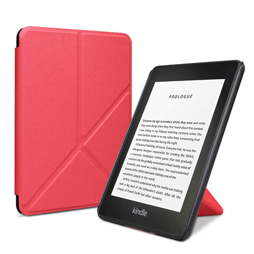 Leather Case Stands Flip Cover L03 Holder for Amazon Kindle 6 inch Red