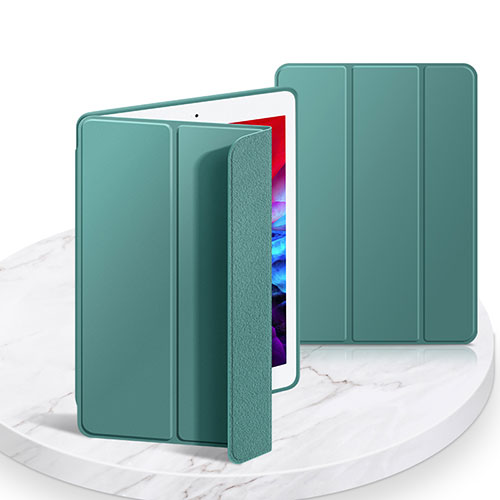 Leather Case Stands Flip Cover L03 Holder for Apple iPad 10.2 (2019) Midnight Green