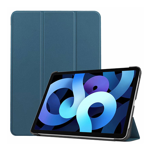 Leather Case Stands Flip Cover L03 Holder for Apple iPad Air 5 10.9 (2022) Blue