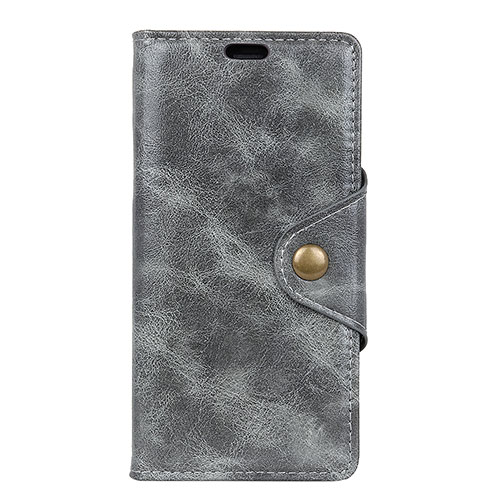 Leather Case Stands Flip Cover L03 Holder for Doogee X70 Gray