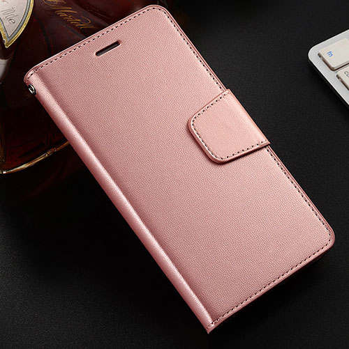 Leather Case Stands Flip Cover L03 Holder for Huawei Honor V10 Lite Rose Gold