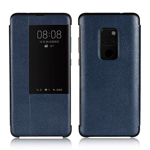 Leather Case Stands Flip Cover L03 Holder for Huawei Mate 20 Blue