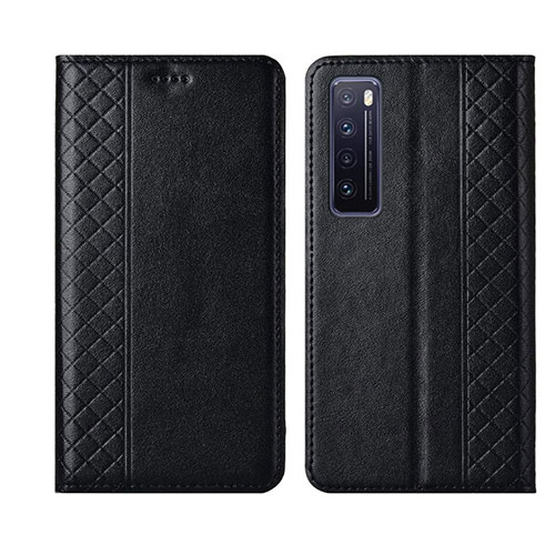 Leather Case Stands Flip Cover L03 Holder for Huawei Nova 7 5G Black