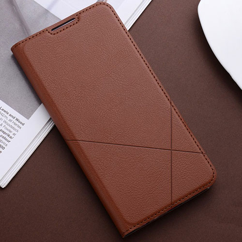 Leather Case Stands Flip Cover L03 Holder for Huawei P Smart (2019) Brown