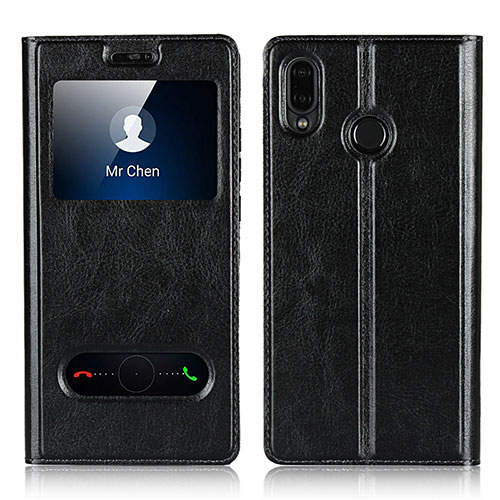 Leather Case Stands Flip Cover L03 Holder for Huawei P20 Lite Black