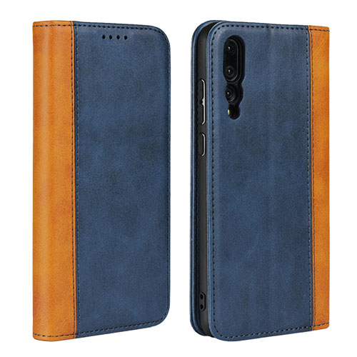 Leather Case Stands Flip Cover L03 Holder for Huawei P20 Pro Blue