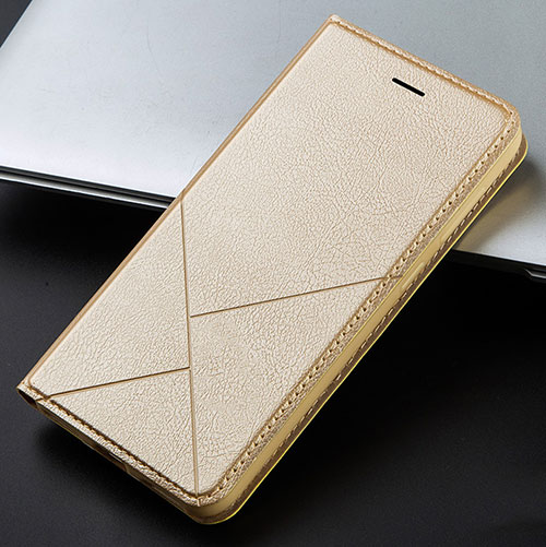 Leather Case Stands Flip Cover L03 Holder for Huawei Y9 Prime (2019) Gold