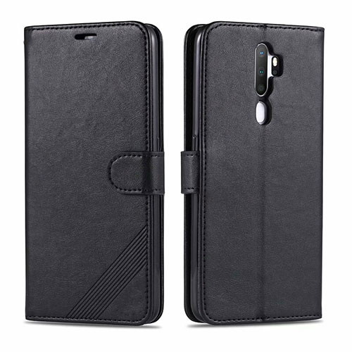 Leather Case Stands Flip Cover L03 Holder for Oppo A11 Black