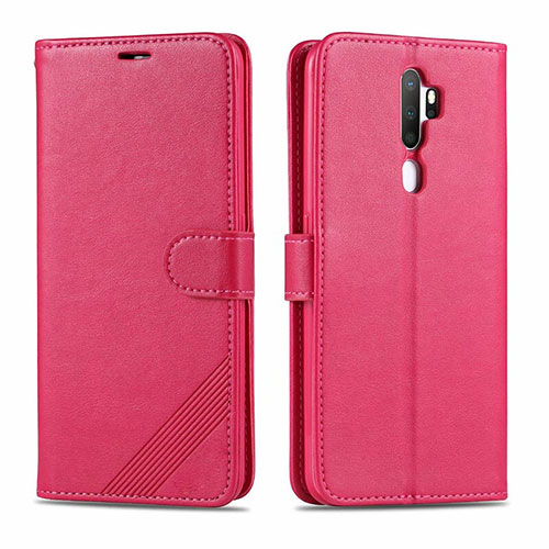 Leather Case Stands Flip Cover L03 Holder for Oppo A11 Hot Pink