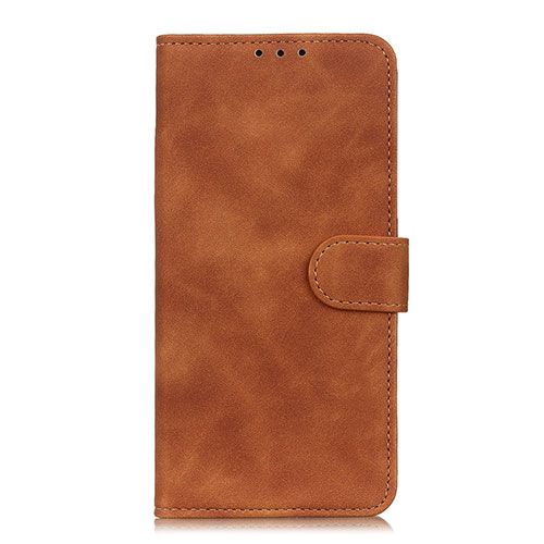 Leather Case Stands Flip Cover L03 Holder for Oppo F17 Pro Brown