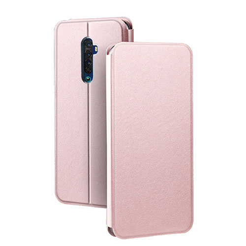 Leather Case Stands Flip Cover L03 Holder for Oppo Reno2 Rose Gold