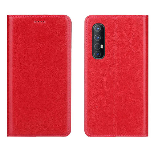 Leather Case Stands Flip Cover L03 Holder for Oppo Reno3 Pro Red