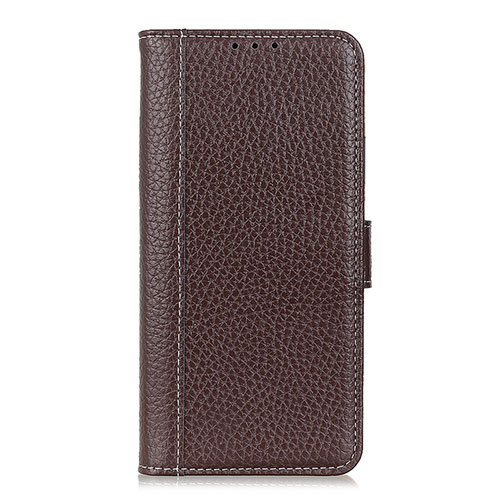 Leather Case Stands Flip Cover L03 Holder for Realme 6 Brown