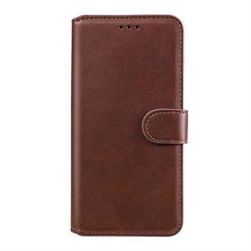 Leather Case Stands Flip Cover L03 Holder for Samsung Galaxy A11 Brown