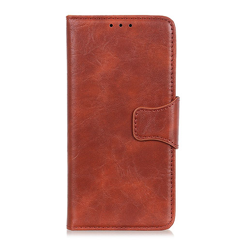 Leather Case Stands Flip Cover L03 Holder for Samsung Galaxy A21s Brown