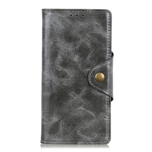 Leather Case Stands Flip Cover L03 Holder for Samsung Galaxy M21s Gray