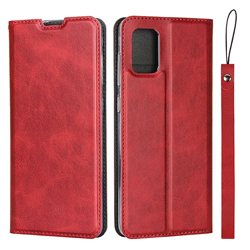 Leather Case Stands Flip Cover L03 Holder for Samsung Galaxy M40S Red