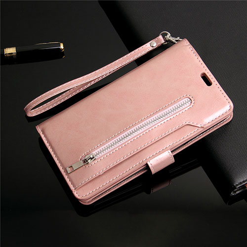 Leather Case Stands Flip Cover L03 Holder for Samsung Galaxy S20 Plus 5G Rose Gold